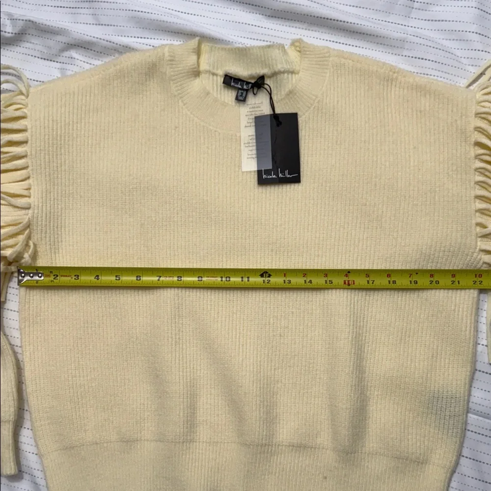 Nicole Miller Cream Fringed Sweater - Picture 4 of 6
